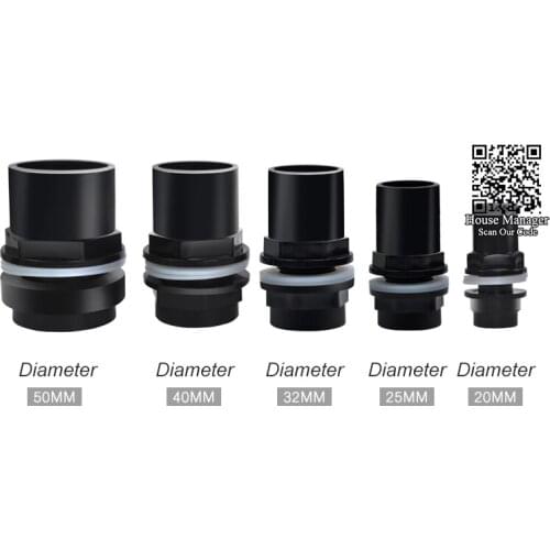 Aquarium Water Pipe Tube Connector Nozzle, Inner Diameter 20/25/32/40/50mm Hand-hole connector to connect water pipe accessories