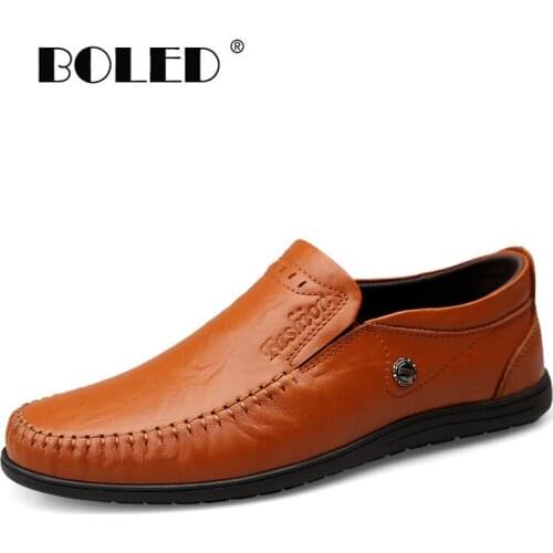 Natural Leather Casual Shoes Men Handmade High Quality Flats Shoes Men Comfortable Classic Loafers Driving Shoes