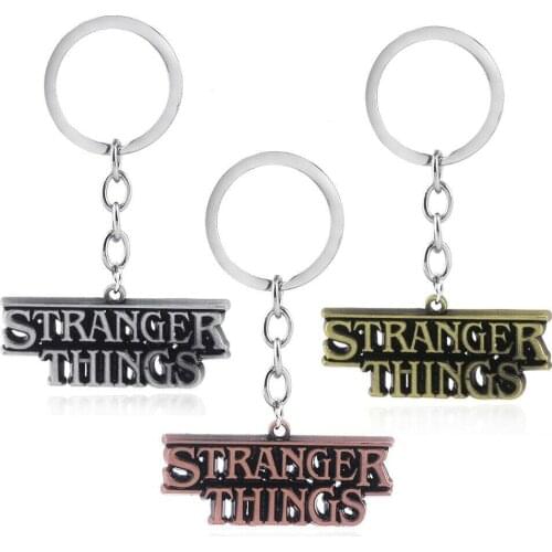 TV Series Stranger Things Letter Design Logo Alloy Key Chains Keychain Keyring