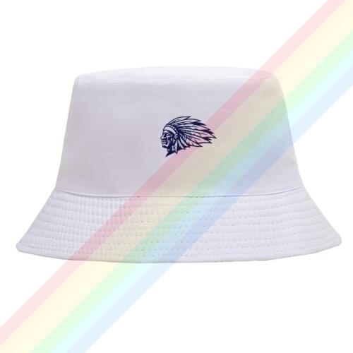 Indiana Headdress Bule Logo Cotton Top Comfortable Bucket Cap Men Women Hiking Fishing Hat Two-side