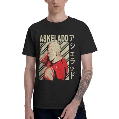 Vinland Saga Askeladd T Shirt for Men 100% Cotton Printed T-shirt Harajuku Tshirt Short Sleeve Japanese Anime Manga Tee Top Gift