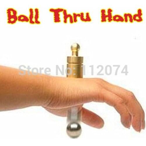 Steel Ball Thru Hand Magic Tricks Stage Close Up Magia Tube Appearing Magie Gimmick Props Accessories for Professional Magicians