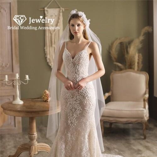 CC Wedding Veil Women Accessories Bridal Headdress Engagement Jewelry Organza Flower Romantic Hair Veils Tulle High Quality V814