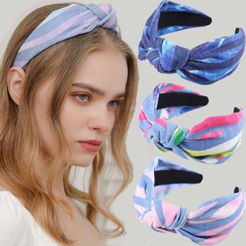 Haimeikang Stripe Knotted Headband Hair Band For Women Wide Hairbands Fashion Hair Hoop Girls New Hair Accessories Headwear