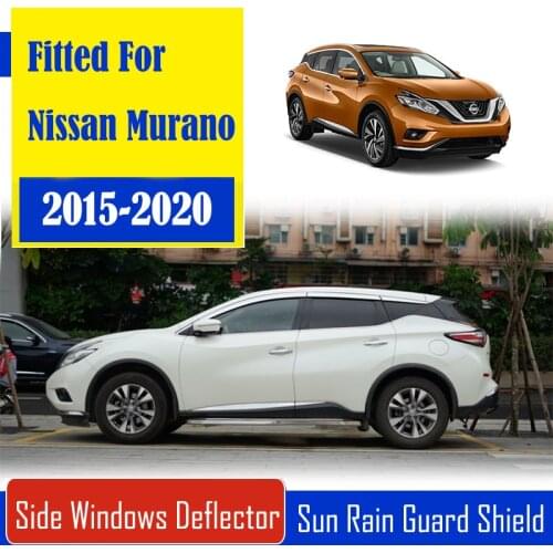 1 Set Chrome Side Vent Sun Shade Window Visors Rain Guard Deflectors For Nissan Murano 2015-2019