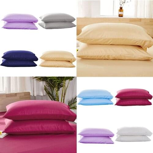 1PC Solid color Silk Satin Pillow Case Bedding Pilow Cover Home Decor pillow Cover Retangle Pillow Cases Bed Linings 45*75cm