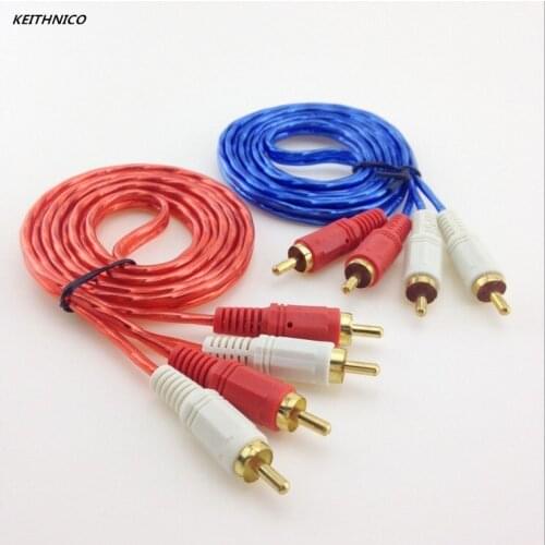 1PC Good Quality 2RCA Male to 2RCA Male Audio Video Extended AV Cable Cord For DVD HDTV Speaker Phone Plugs 1.5M