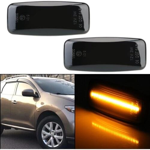 2PC/Set 12V 3W Turn Signal Light Smoked Lens Car-styling Murano LED Dynamic Side Marker For Sylphy, Bluebird Sunny, Teana J31