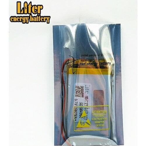 3.7V 1600mAh 604050 Lithium Polymer Li-Po Rechargeable Battery Li cells For Toy MP3 MP4 MP5 GPS Power Bank Speaker Tablet DIY