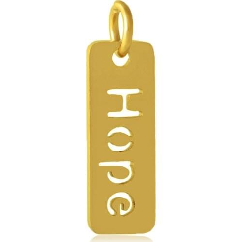 5pcs/lot Grace Moments Rectangle Charm Cut Out HOPE DIY Pendant 3 Colors Perfect Dangle Charm for Making Jewelry Gifts