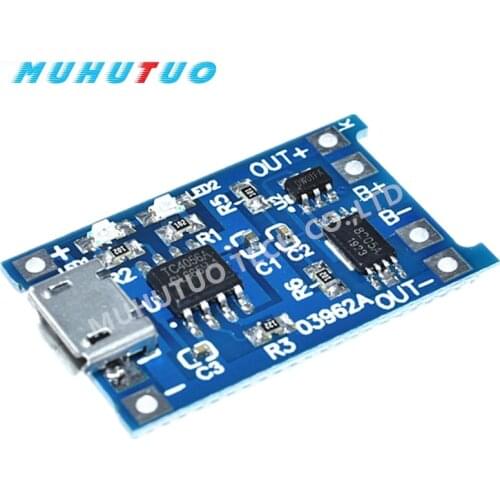5pcs Micro USB 5V 1A 18650 TP4056 Lithium Battery Charger Module Charging Board With Protection Dual Functions 1A Li-ion
