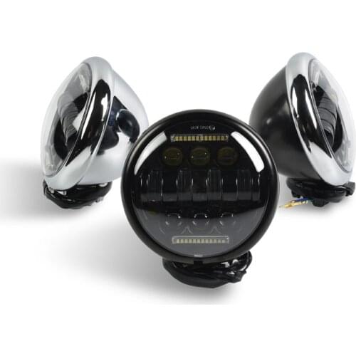 883 Retro Motorcycle Modified LED Highlights 5.75 Inch Headlights Double Line Type Driving Light