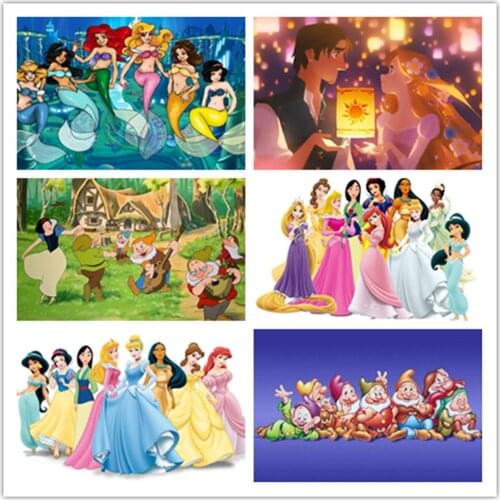 Disney Princess Diamond Painting Squareround Snow White And The Seven Dwarfs Diamond Rhinestone Embroidery Cross Stitch Decor