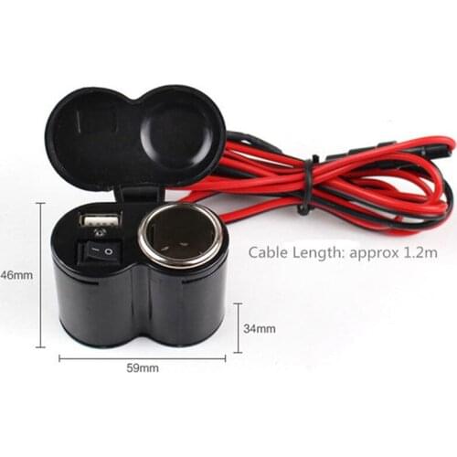 Car Motorcycle Bike Waterproof Cigarette Lighter USB Power Charging Socket New E7CA