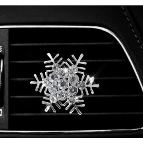Car Outlet Perfume Diamond Snowflake Car Outlet Perfume Clip Car Air Freshener Car Ornament Solid Fragrance Car Decoration