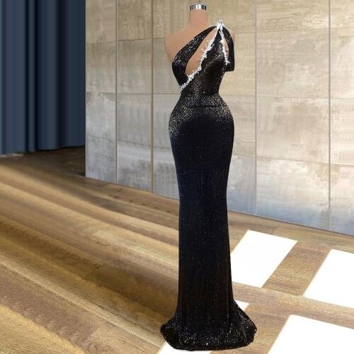 Black Evening Dresses Formal Gowns for Women Party Celebrity Runway Show Clothing Special Occasion Prom Night Club Wear CXF108