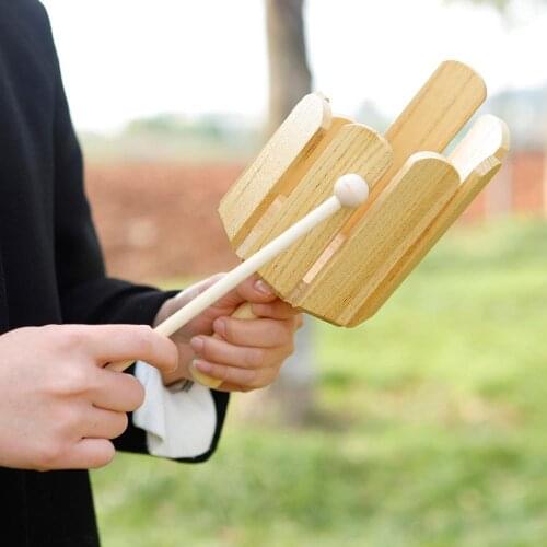 Wooden Orff Musical Instrument Stirring Drum With 8 Tongues Unique Melodies