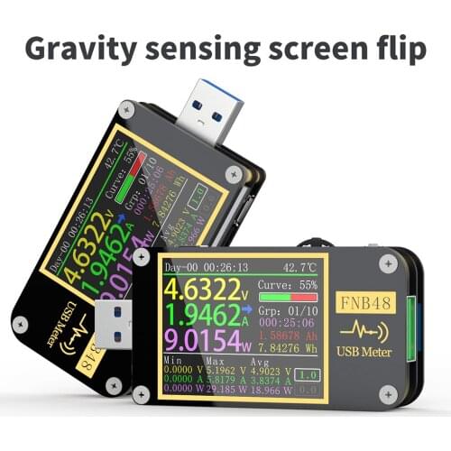 FNB48 PD trigger Voltmeter ammeter Current and Voltmeter USB tester QC4 + PD3.0 2.0 PPS fast charging protocol capacity test