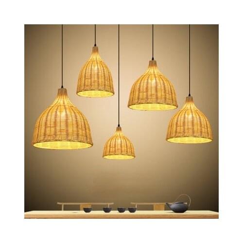 Bamboo pendant lamp Japanese pendant lamp Southeast asia pendant light Cottage lightings Classic pendant lights E27 pendant lamp