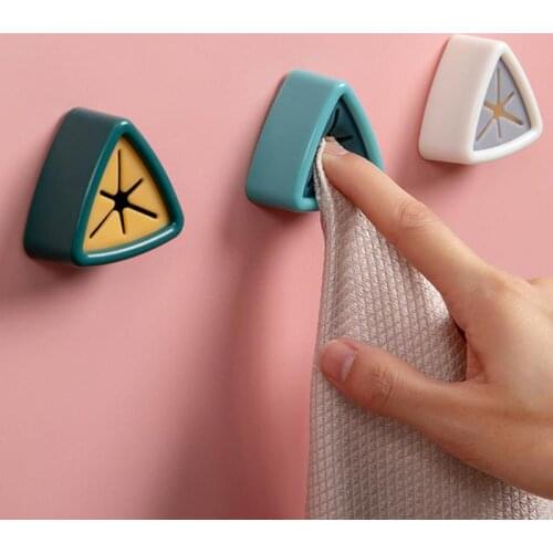 Towel Hook Storage Punch-Free Wall-Mounted Towel Plug Holder Kitchen Washing Cloth Organizer Rag Bathroom Kitchen Accessories