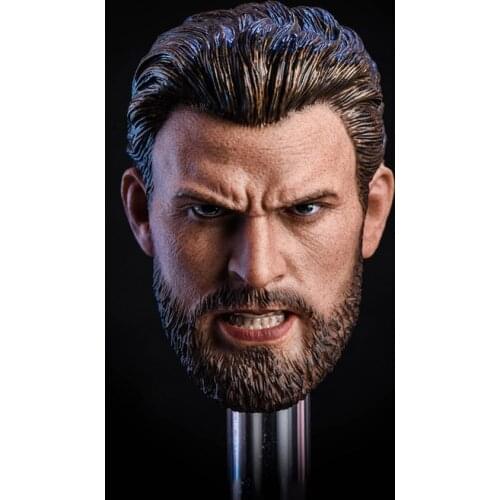 1/6 Scale Bearded Angry Version Fierce Version Head Sculpt Headplay for 12" Action Figure Body
