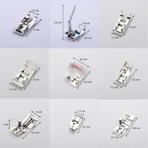 Presser Foot Kit Braiding Blind Stitch Press Feet Parts OverLock Ruler Sew Accessories For Brother Singer Sewing Machine