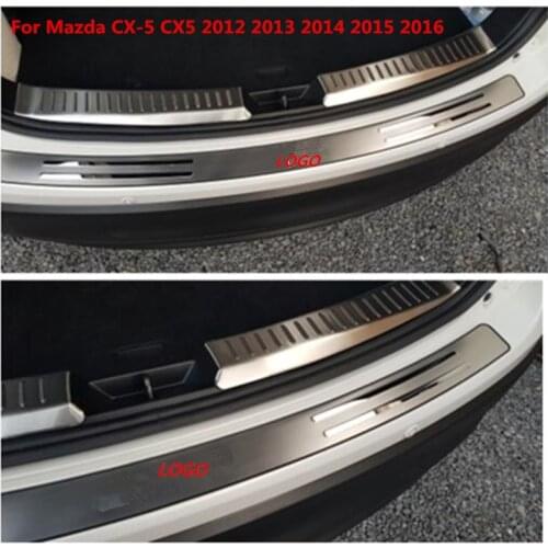 REAR OUTER BUMPER PROTECTOR TRIM DOOR SILL SCUFF COVER PLATE ACCESSORIES Fit For Mazda CX-5 CX5 2012 2013 2014 2015 2016