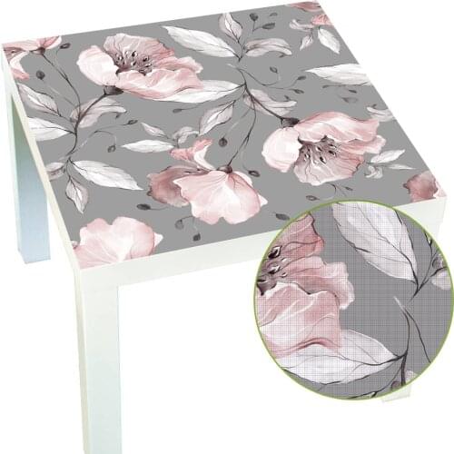 Ink Rose Flowers Table Wall Stickers For Dining Room Vinyl Self Adhesive 3D View Contact Paper Removable Waterproof Table Cloth