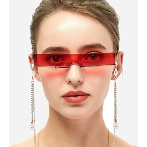 Red Small Personality Sun Glasses UV400 Shades Eyewear New Fashion Rectangle Sunglasses Women Luxury Brand Designer