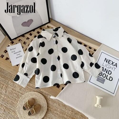 Jargazol Family Matching Clothes Dots Long Sleeve Blouse Mother and Daughter Shirt Fall Big Sister Little Sister Top Family Look
