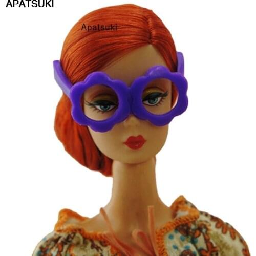 Purple Flower Plastic Glasses For Ken Boy Dolls Sunglasses Eyeglasses For Barbie Doll Sun Glasses Toys Dollhouse Accessories 1/6