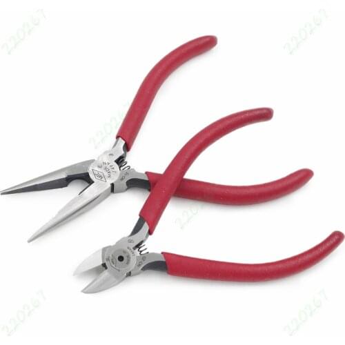 2pcs Japan Made Long Nose Pliers + Micro Diagonal Side Nippers Wire Cutter MTC