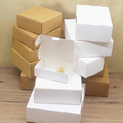 New arrival 20pcs DIY Kraft Paper Box Gift Box For Wedding Favors Birthday Party Candy&Cake Christmas party gift ideas Boxes