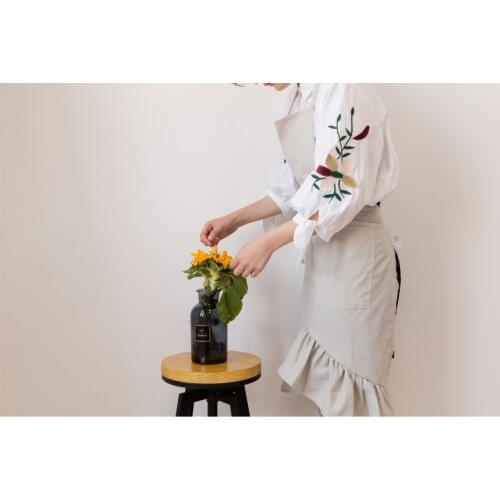 Retro Medieval Cotton Linen Cooking Kitchen Aprons For Woman With Pocket Dress Flower Shop Smock Hairdresser Bib Garden Overall
