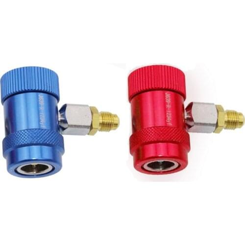 High/Low Side Manual Coupler 1 Piece/Pair Red/Blue R1234yf Car Air Conditioning System For Jaguar/Land Rover 1/4" SAE Connector