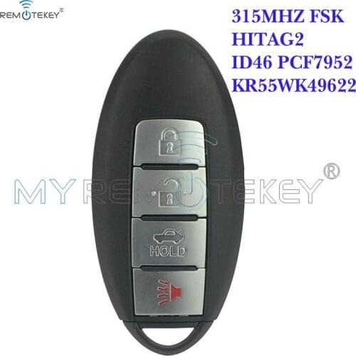 Remtekey Smart key keyless entry 3 button with panic KR55WK49622 315MHZ FSK HITAG-2 ID46 PCF7952 for Nissan
