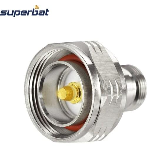 Superbat 5pcs N-7/16 DIN Adapter N Jack to 7/16 DIN Plug Straight RF Coaxial Connector
