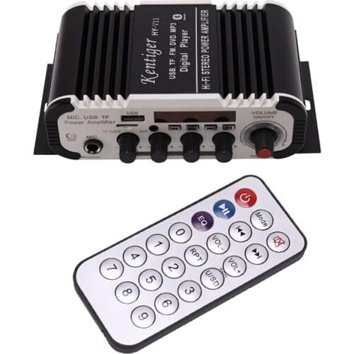 Top Kentiger Hy - V11 Bluetooth Amplifier 2-Channel Super Bass Audio Amplifier With Remote Controller Tf Usb Fm 85Db Mp3 Fm Radi