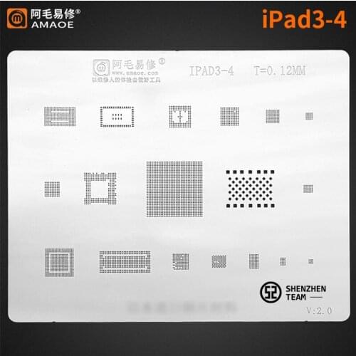 AMAOE Stencil For iPad 3 4 A1416 A1403 A1458 A1460 BGA CPU RAM Wifi Nand flash Power Audio IC Reballing Tin Planting Net