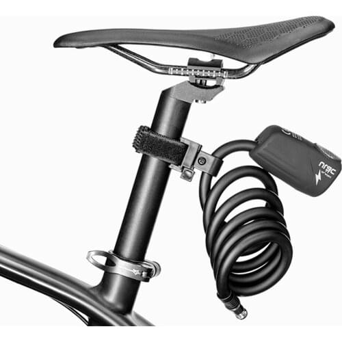 ULAC 110dB Bicycle Electronic Alarm Lock Cycling Bike Steel Cable Lock Anti-Theft Bike Locker Road Bike Safe Wire Lock