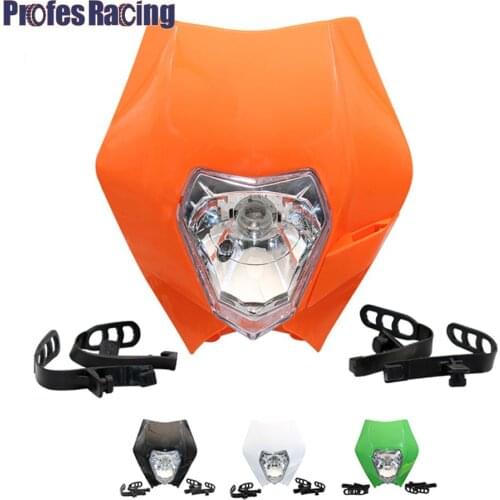 Universal Motorcycle 12V 35W White Green Motorcycle Dirt Bike Motocross Supermoto Waterproof For Headlight Exc Fairing Black