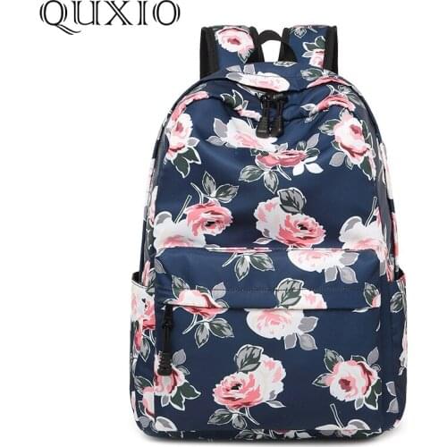 Waterproof Backpack Female School Bags for Girl Nylon Backpacks Floral Print Bag Flowers Mochila Feminina Travel Backpack YHJ03