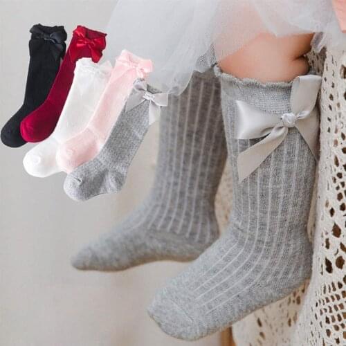 Wecute Newborn Baby Girls Socks Summer Spring Mesh Socks Kids Bow Knee Tube Sock Sokken Princess Infant Baby Socks Calcetines