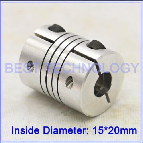 15mm to 20mm Flexible Shaft Coupler Clamp CNC Starter Shaft Coupling Connector Diameter 50mm Length 68mm