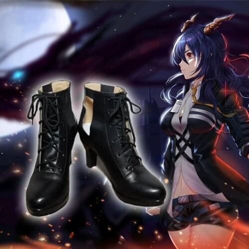 Game Arknights Chen Winter Black Shoes Cosplay Long Boots Leather Custom Made For Party Christmas Halloween