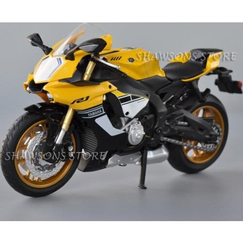 1:12 Diecast Motorcycle Model Toys Yamaha YZF R1 Sport Bike Miniature Replica Collectable
