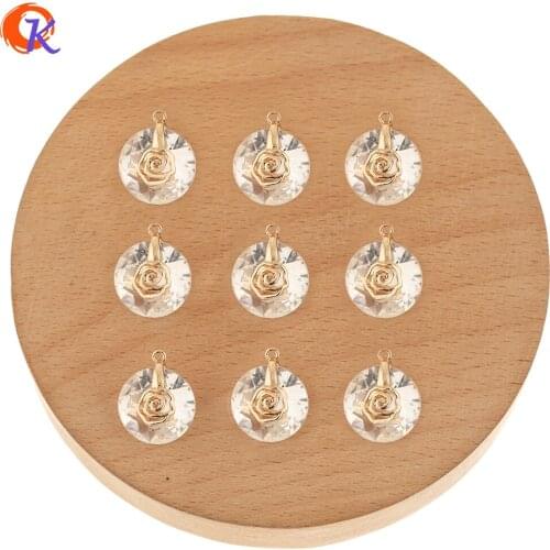 Cordial Design 50Pcs 14*17MM Jewelry Accessories/Pendant/Round Shape/Hand Made/Earring Findings/DIY Making/Crystal Charms