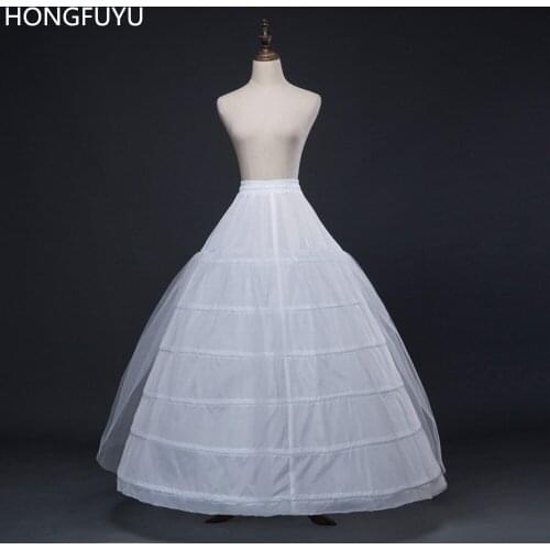 HONGFUYU Hot Sales Ball Gown 6 Hoops Under Skirt Wedding Bridal Petticoat For Wedding White In Stock