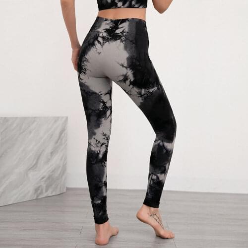 GYMQUASAR Tie Dye Women Seamless Yoga Pants Push Up Leggings Gym Sport Fitness Running Yoga High Waist Energy Workout Leggings