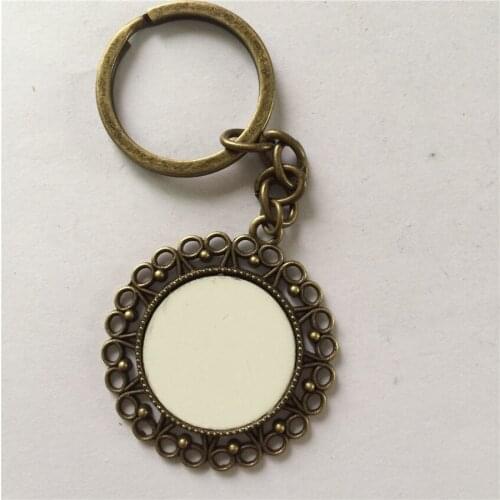 Retro key ring for sublimation custom keychains for thermal transfer printing customize diy keyring A3496